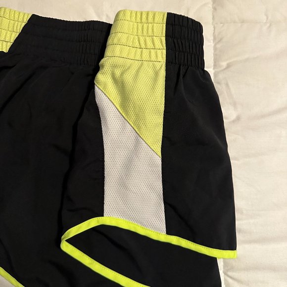 Nike Black Shorts with Built-In Briefs and Green and White Details (Size M) - Picture 4 of 6